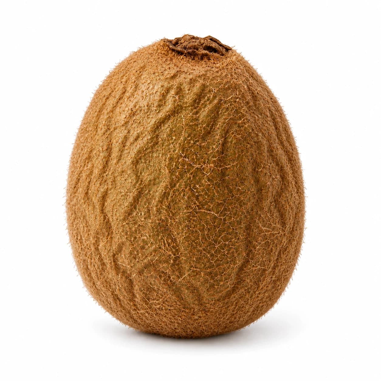 A noticeably shriveled green kiwi