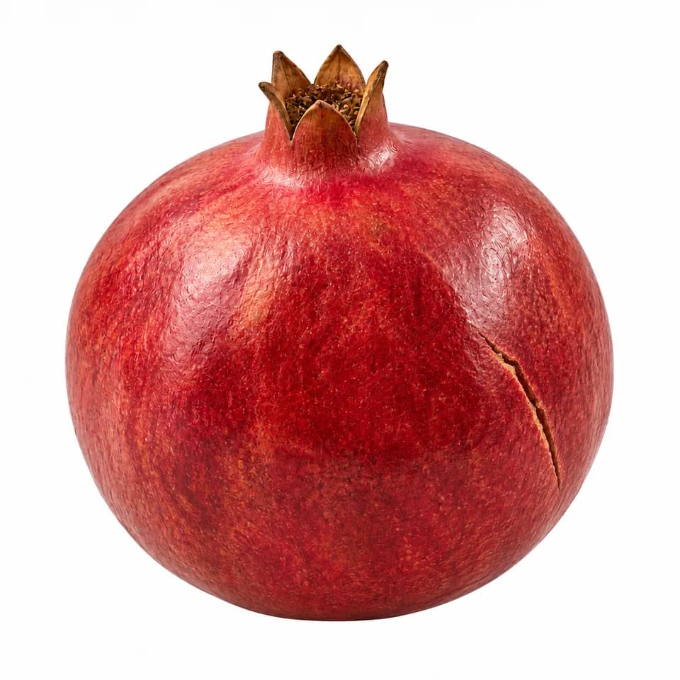 A pomegranate with a structural crack